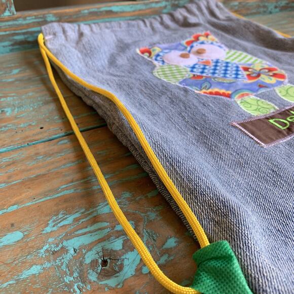 Retro Homemade Owl Denim Daypack Debbie Personalized Vintage Style Floral Bag - Picture 7 of 8